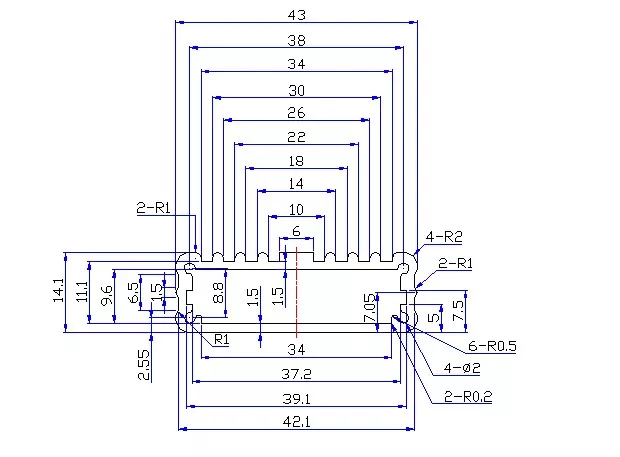 43×13mm Embedded Electronic Module Aluminum Enclosure
